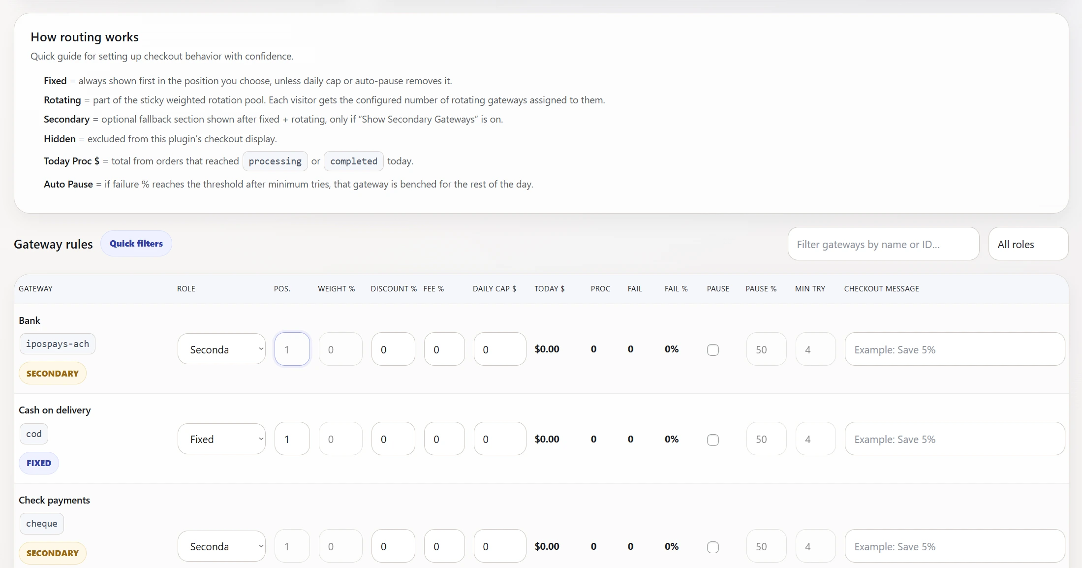 Payment Gateway Rotator plugin preview